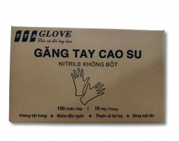 GĂNG TAY CAO SU NITRILE KHÔNG BỘT TTA GLOVE _ MÀU XANH 